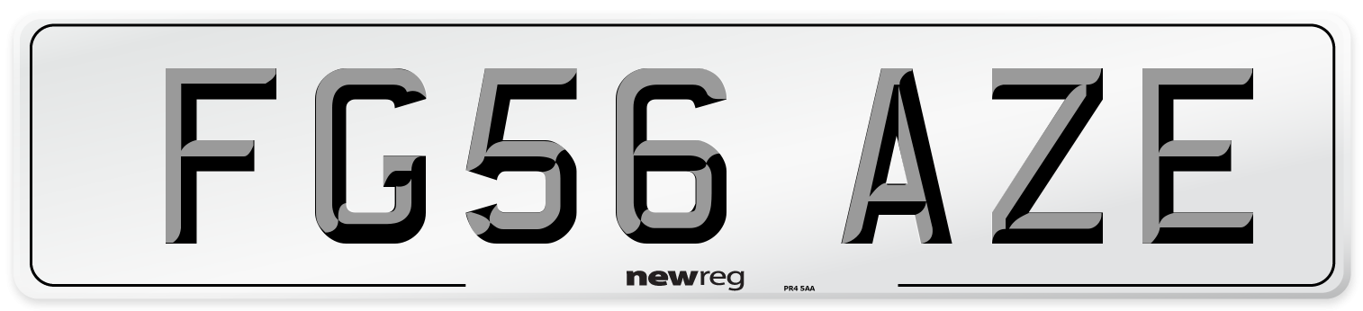 FG56 AZE Number Plate from New Reg